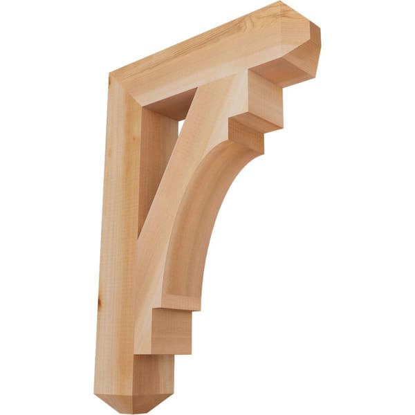 Ekena Millwork 3.5 in. x 26 in. x 18 in. Western Red Cedar Merced Craftsman Smooth Bracket