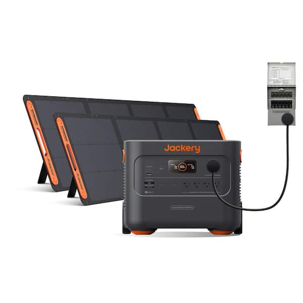 3000W Rated/6000W Peak Output Push Button Start Solar Generator 2000 Plus, w/Two 200W Solar Panels and Transfer Switch