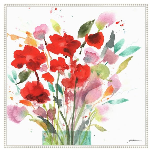 Amanti Art Remembrance by Sheila Golden 30 in. W x 30 in. H. Canvas Wall Art Print Framed in White