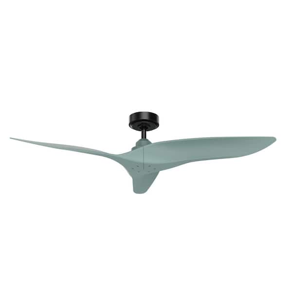Parrot Uncle Aerofanture 52 in. Modern Sage Green Downrod DC Reversible Motor Ceiling Fan with Remote Control