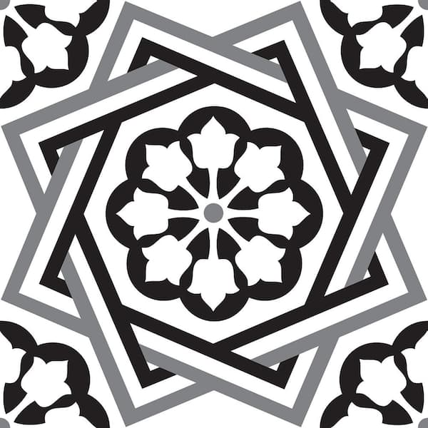 FloorPops Dakota 12 in. W x 12 in. L Black Peel & Stick Vinyl Tile Flooring (20 sq. ft./case)