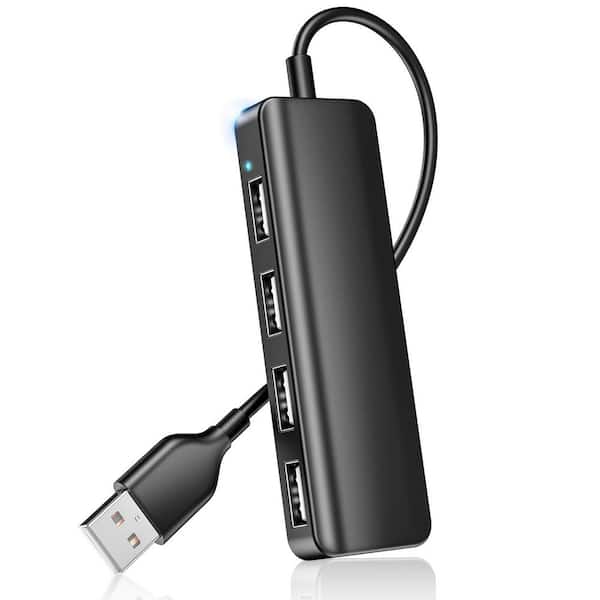 Lukyamzn 4 Port USB 2.0 Hub Splitter Expander for Laptop Computer Flash Drive Console Printer Keyboard Mouse Charging Data Sync