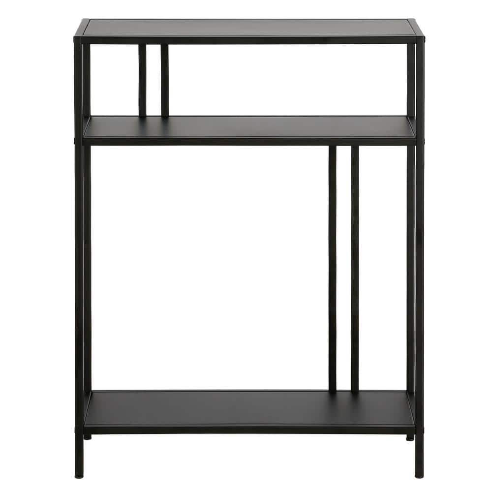Blackened Bronze Metal and Glass Hallway Console Table