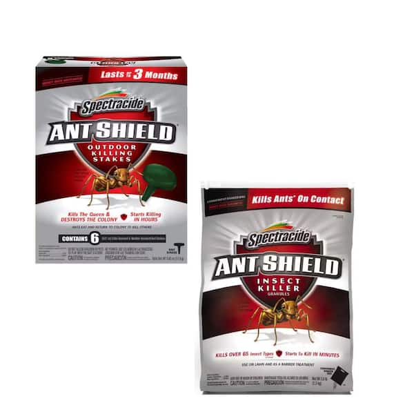 Ant Shield Insect Killer Granules 3 lb and Outdoor Killing Stakes (6-Count)