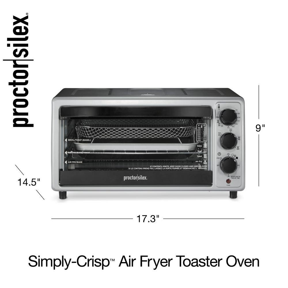 Black 6-Slice Air Fryer Toaster Oven with Broiler