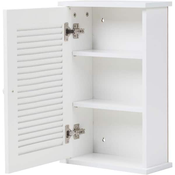 13.78 in. W x 21.26 in. H Wood Rectangular White Surface Mount Medicine Cabinet without Mirror