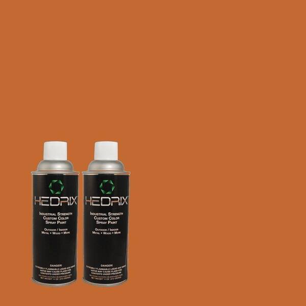 Hedrix 11 oz. Match of 250D-7 Caramelized Orange Flat Custom Spray Paint (2-Pack)