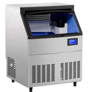 26 in. Production Per Day 320 lbs. Full Size Cubes Commercial Ice Maker in Stainless Steel with Display