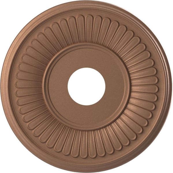 Ekena Millwork 16" O.D. x 3-1/2" I.D. x 1" P Berkshire Thermoformed PVC Ceiling Medallion (Fits Canopies up to 7") in Aged Copper