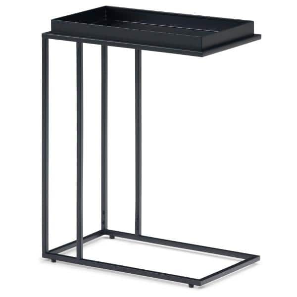 Black Metal Rectangular Tray Top C Side Table