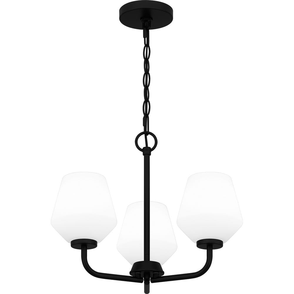 Nielson Matte Black 3-Light Glass Pendant