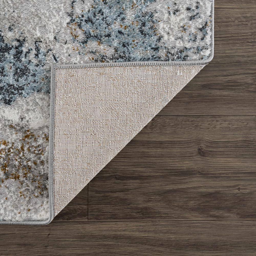 Liverpool Blue and Gray Abstract Medium Pile Area Rug