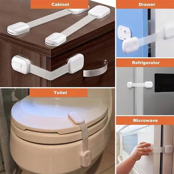 Pack of 2 - Baby Safety Locks Child Proof Cabinets, Drawers, Appliances,  Toilet Seat, Fridge and Oven
