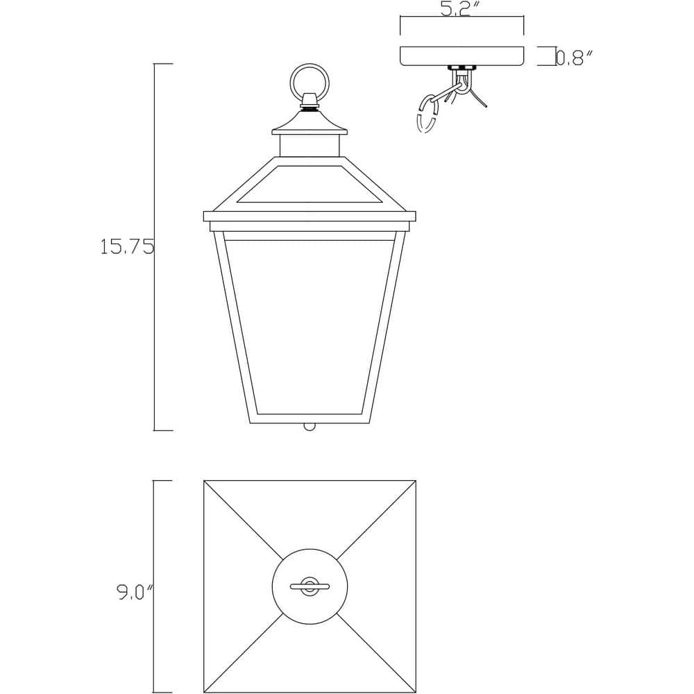 Ellijay English Bronze 3-Light Outdoor Hanging Lantern