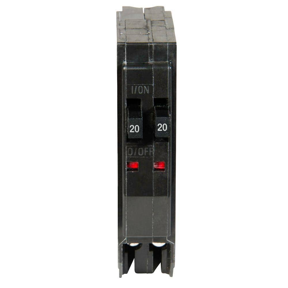 1 Pole 120/240 VAC Square D QO QO2020 Tandem Miniature Circuit Breaker 10 kA Thermal Magnetic Trip 20 A