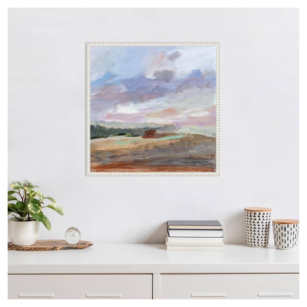 Seashore Without End Abstract Canvas Art with White Floater Frame