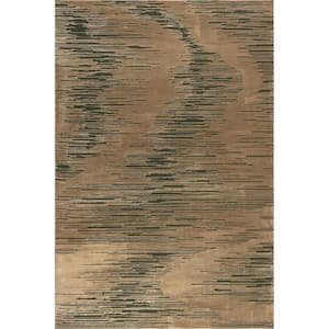 Prabal Gurung Chandani Abstract Machine Washable Green 10 ft. x 13 ft. Indoor/Outdoor Patio Rug