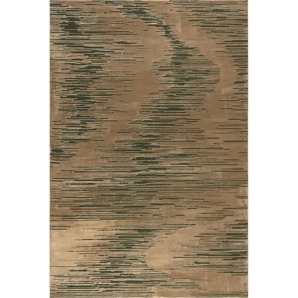 RUGS USA Chandani Abstract Machine Washable Green 10 ft. x 13 ft. Indoor/Outdoor Patio Rug