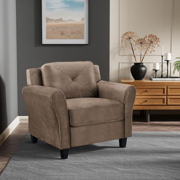 Lifestyle Solutions Harvard Brown Microfiber with Round Arm Chair