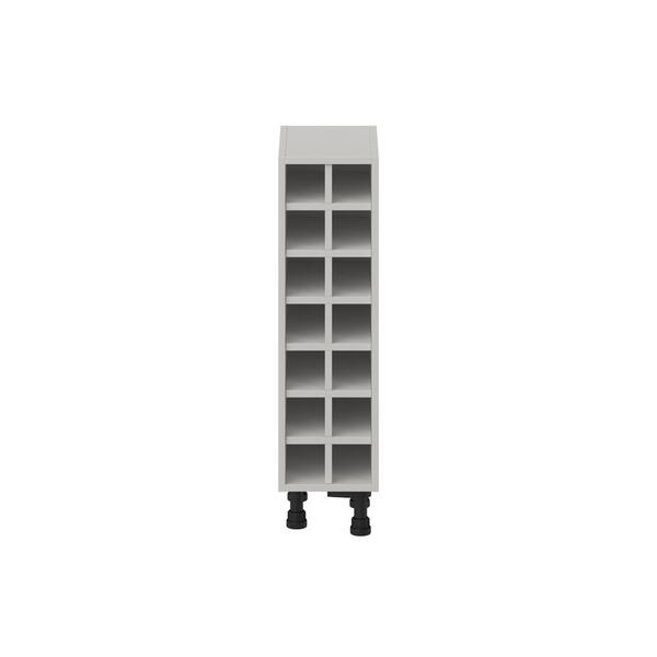J COLLECTION Littleton 9 in. W x 34.5 in. H x 14 in. D Painted Gray Assembled Base Kitchen Cabinet Wine Rack
