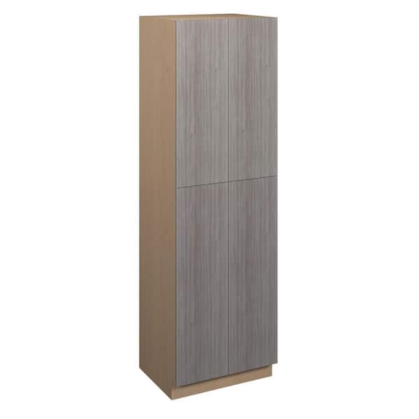 Saratoga Slab 30 in. W x 96 in. H x 24 in. D in Greywood Plywood Assembled Pantry Cabinet