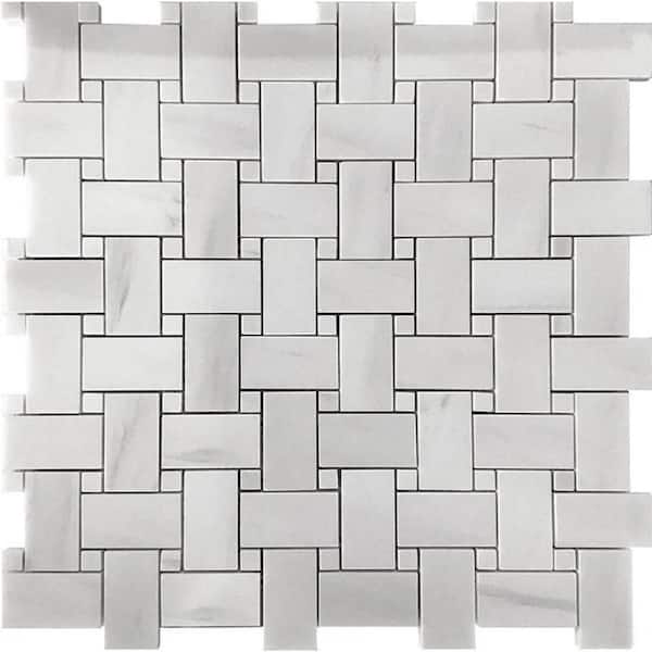 Apollo Tile White 4 in. x 5 in. Polished Marble Subway Tile Sample (0.13 sq. ft./Piece)