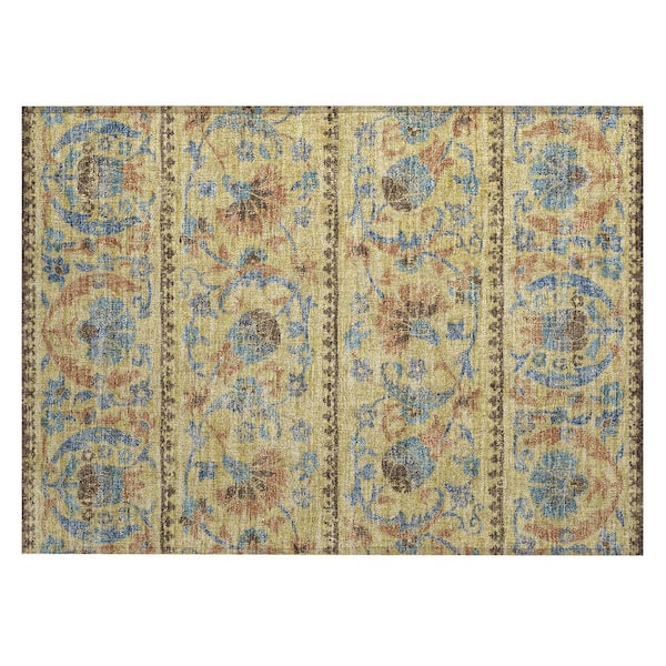 Chantille Machine Washable Indoor/Outdoor Abstract ACN2480 Gold 2 ft. x 3 ft. Accent Rug