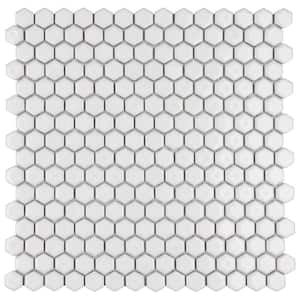 Colmena Hex Glossy White 11-1/2 in. x 11-5/8 in. Porcelain Mosaic Tile (4.75 sq. ft./Case)