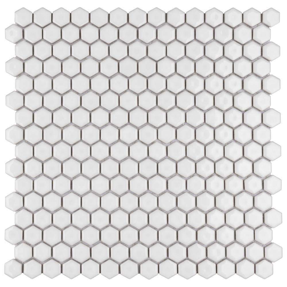Colmena Hex Glossy White 6 in. x 6 in. Porcelain Mosaic Take Home Tile Sample price history on PriceWatchPro
