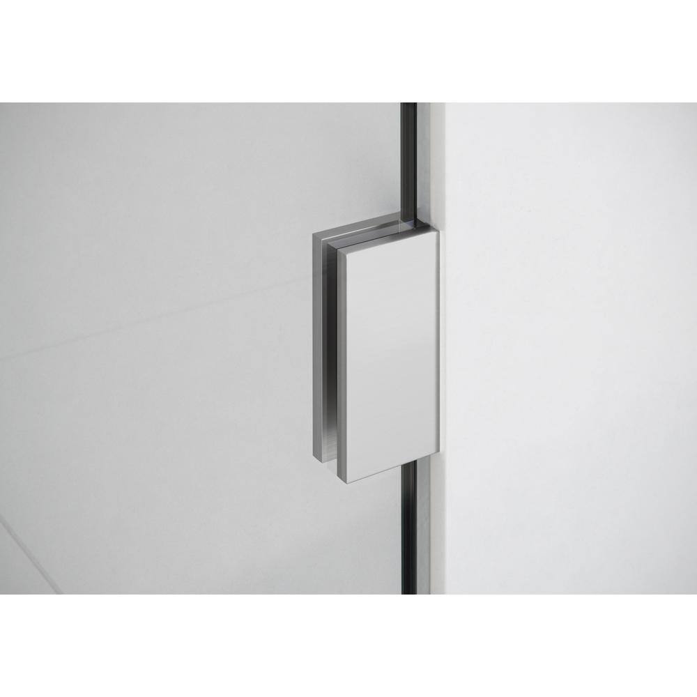 Brushed Nickel Frameless Glass Shower Bath Panel, 30" x 58.25"