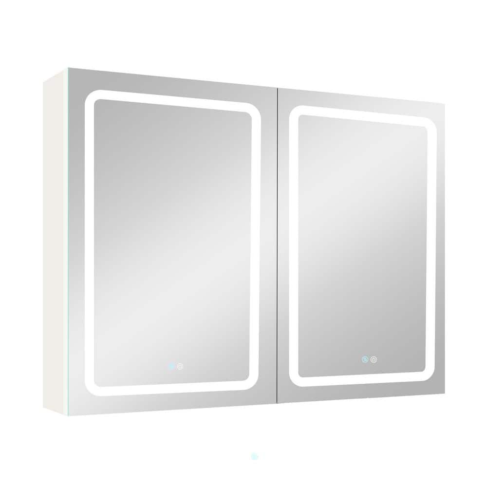 40 in. W x 30 in. H Rectangular Aluminum Medicine Cabinet with Mirror
