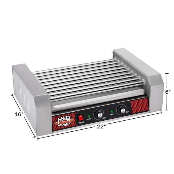 11 Roller Hot Dog Machine with Tempered Glass Cover – Countertop