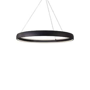 Halo 53 in. 118-Watt 1-Light Black Integrated LED Pendant-Light