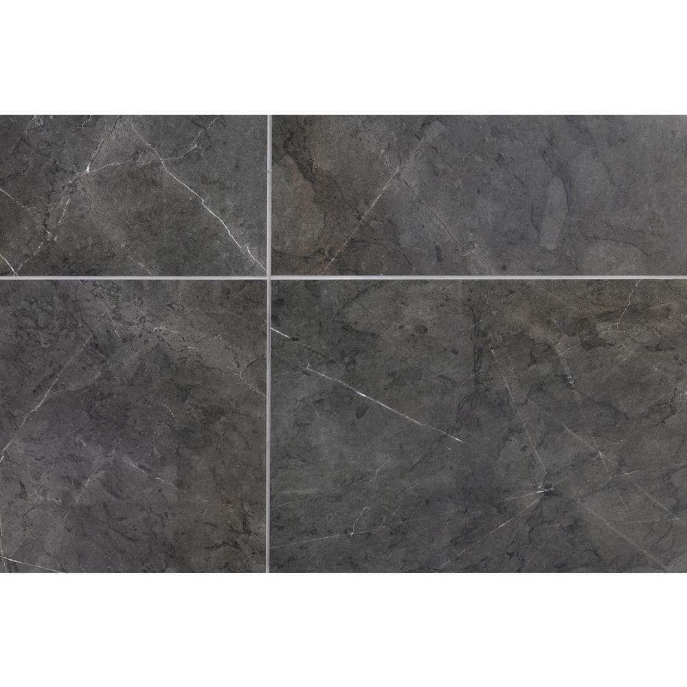 Grace Dark Gray Polished Large Format Porcelain Tile