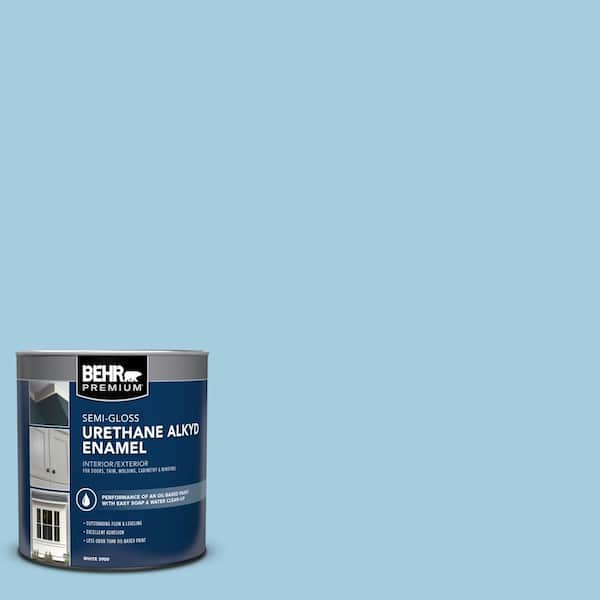 BEHR PREMIUM 1 qt. #M490-2 Carefree Sky Semi-Gloss Enamel Urethane Alkyd Interior/Exterior Paint