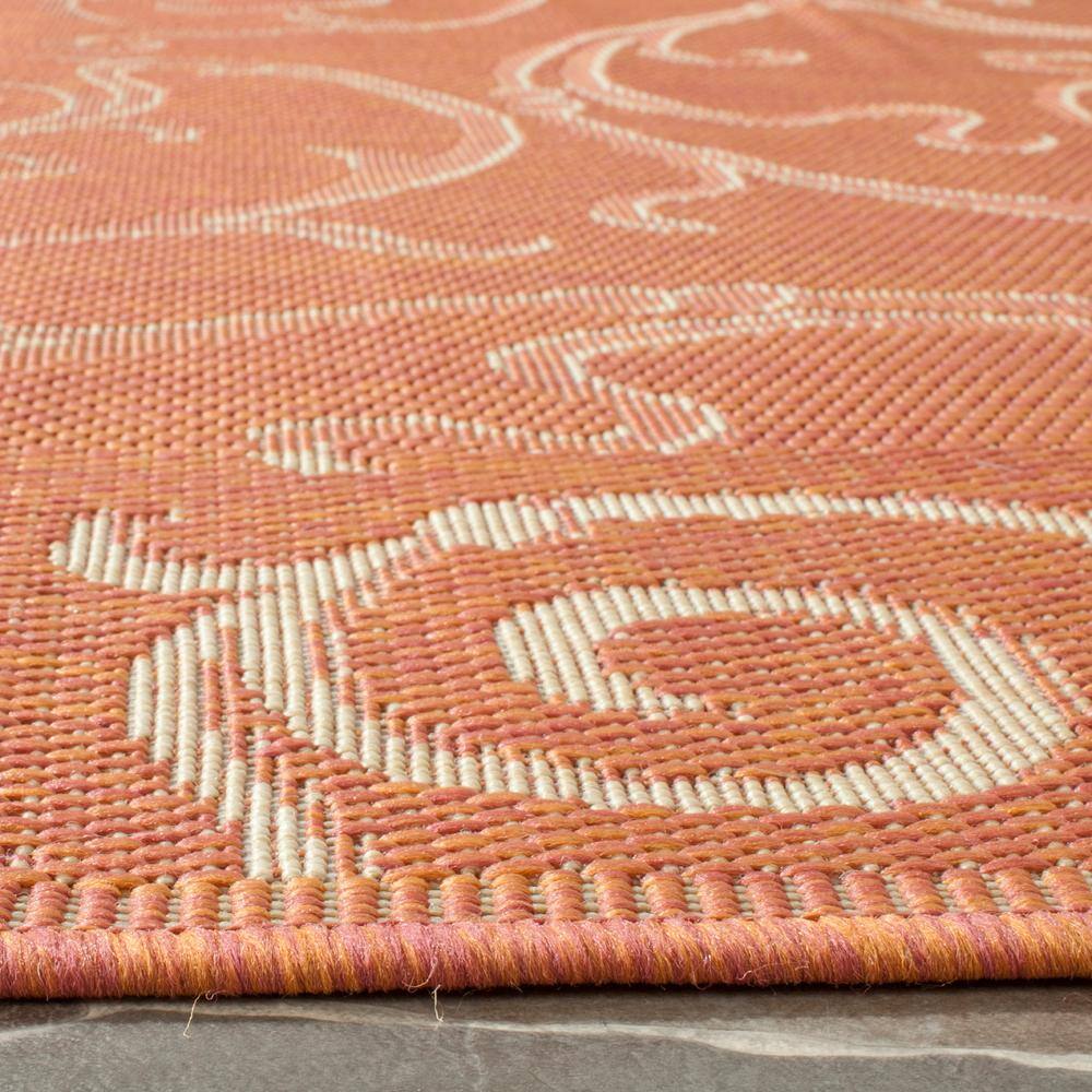 Terracotta & Natural Reversible Synthetic Area Rug, 2' x 3'7"
