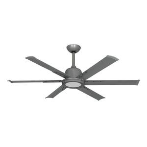 Titan II Wi-Fi 52 in. Indoor/Outdoor Brushed Nickel Smart Ceiling Fan with Remote Control with 610 LED Light