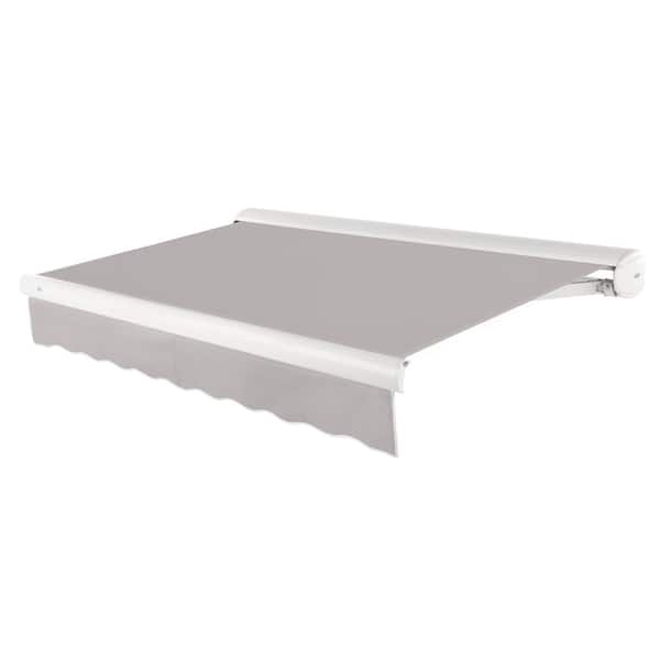 AWNTECH 24 ft. Key West Left Motor Retractable Awning with Cassette (120 in. Projection) Gray