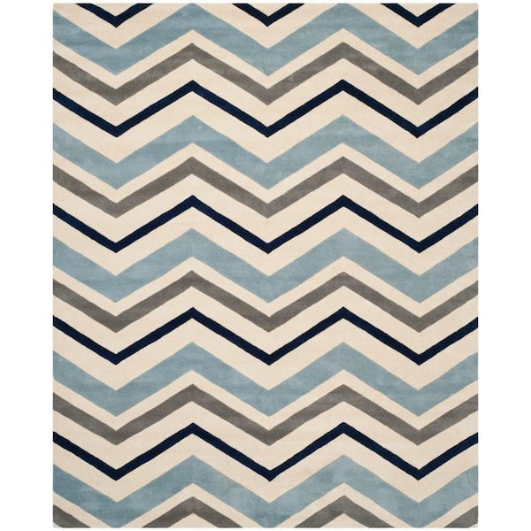 SAFAVIEH Chatham Ivory/Dark Grey 8 ft. x 10 ft. Area Rug