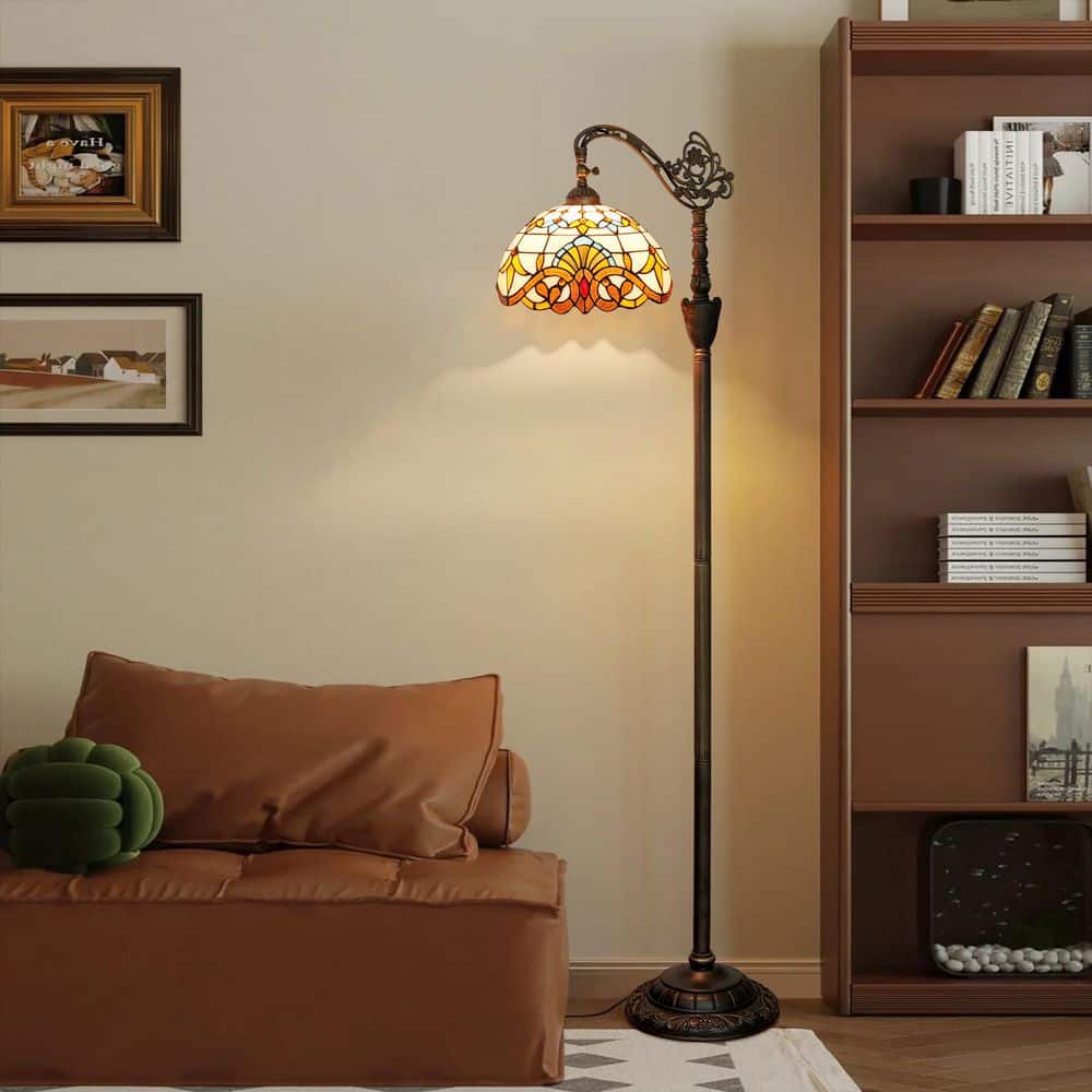 Lasaideal 63 in. Tiffany Style Bronze Finish 1-Light Standard