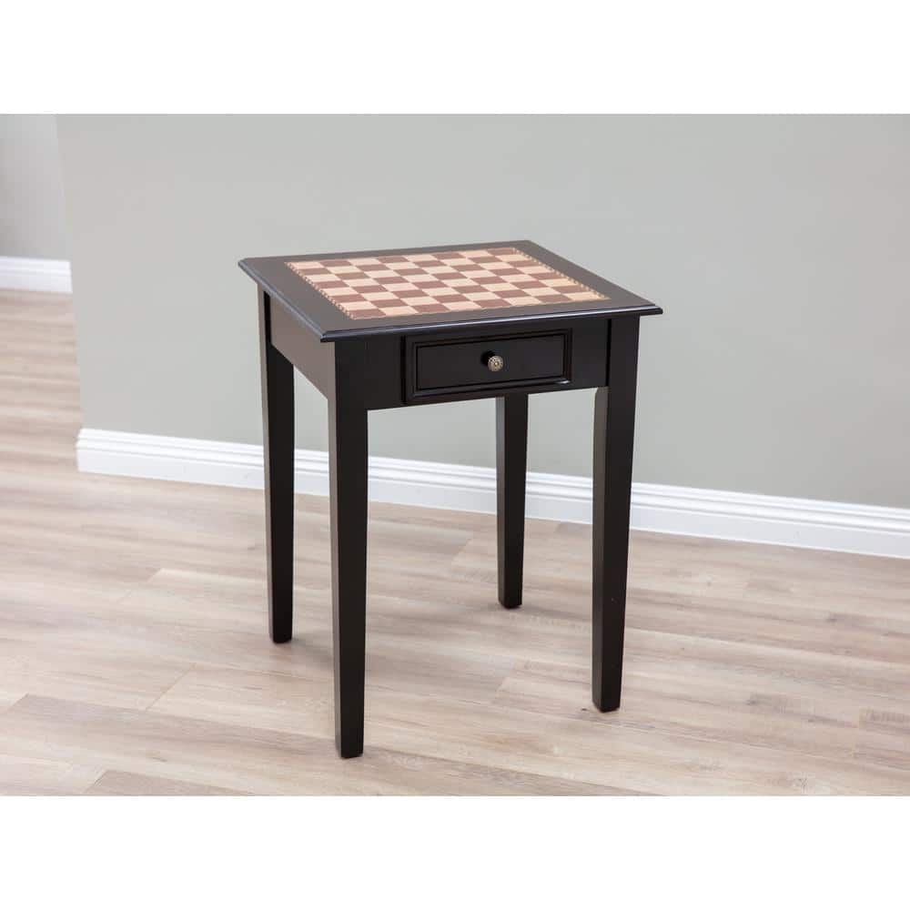 Mahogany Square Wood Classic End Table with Drawer