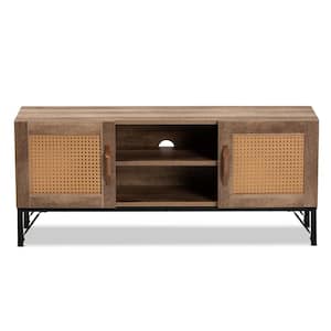 Veanna 43.3 in. Natural Brown and Black TV Stand Fits TV's up to 46 in.