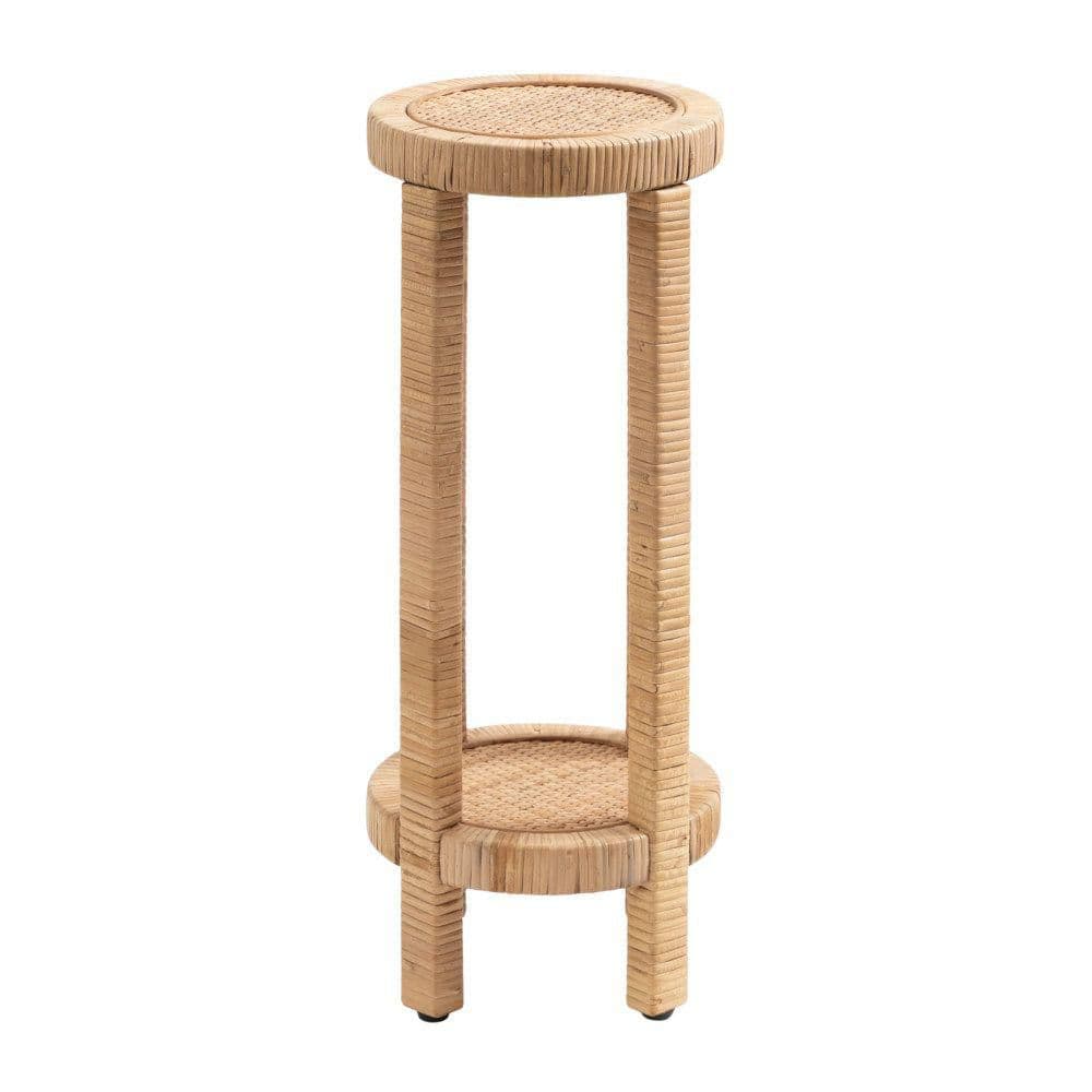 Rafina 8.5 in. Natural Round MDF End Table - thumbnail 3