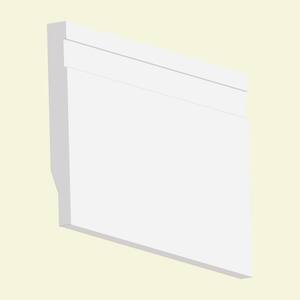 Baseboard - Prepainted - 9/16 in. Height x 5.25 in. Width x 3 in. Length - Neo - EPS Composite White Moulding (Sample)