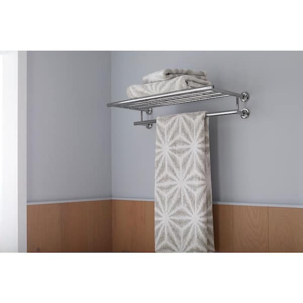 Parallel Single Bar Hotelier Towel Rack in Polished Chrome
