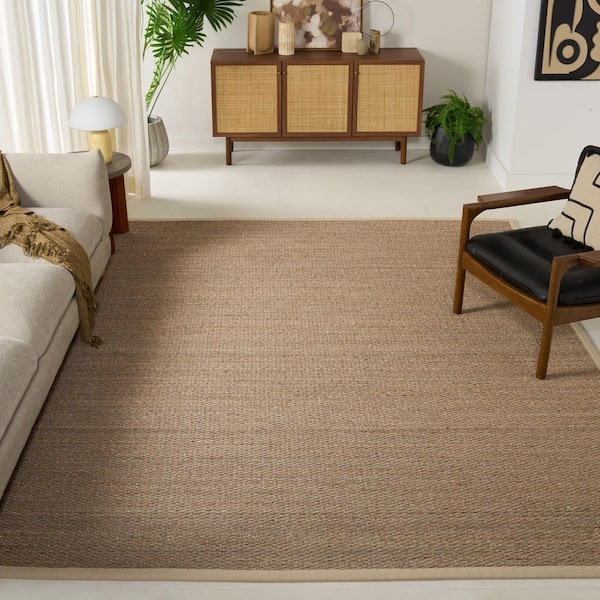 Natural Fiber 10 ft. x 14 ft. Natural/Ivory Border Area Rug