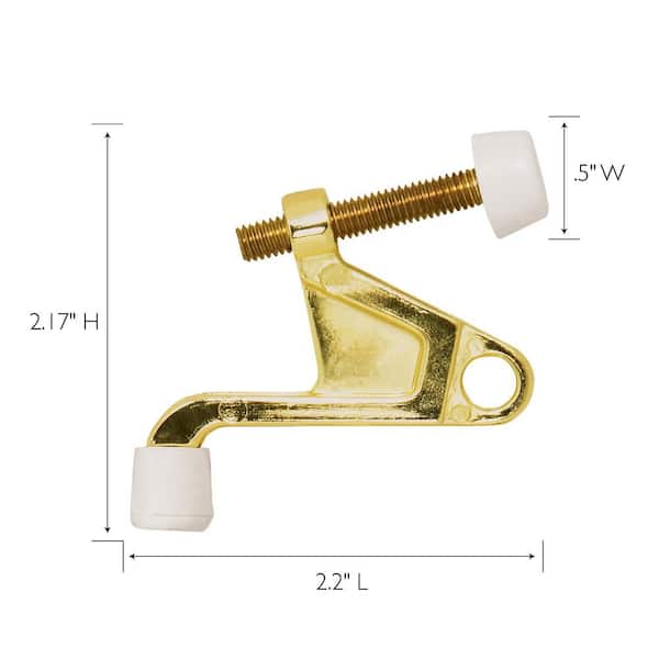 2-1/4 in. x 2-1/8 in. Polished Brass Jumbo Hinge Pin Door Stop Value Pack (10 per Pack)