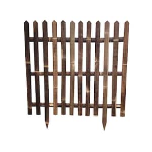 40 in. H Black Bamboo Picket Garden Fence