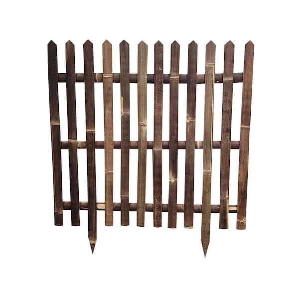 MGP 40 in. H Black Bamboo Picket Garden Fence