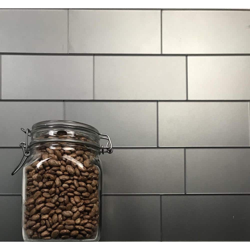 Eternal Gray Matte Glass Subway Wall Tile 3x6